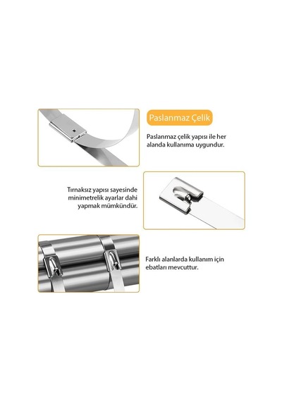 Pm-26362 304 Paslanmaz Çelik Kablo Bağı 7.9x200mm Standart
