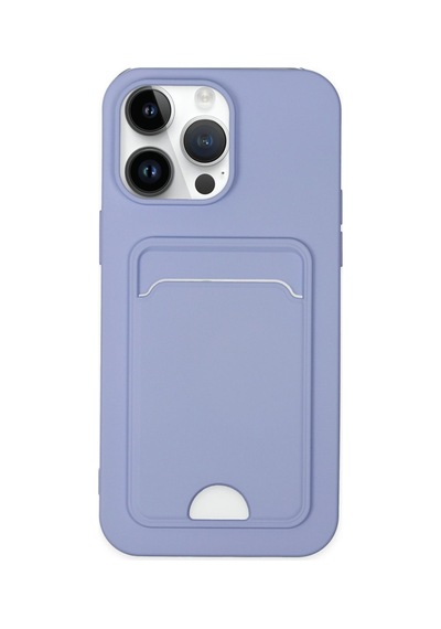 Apple iPhone Uyumlu 14 Pro Kılıf Kelvin Kartvizitli Silikon - Lila Bz8683140425166