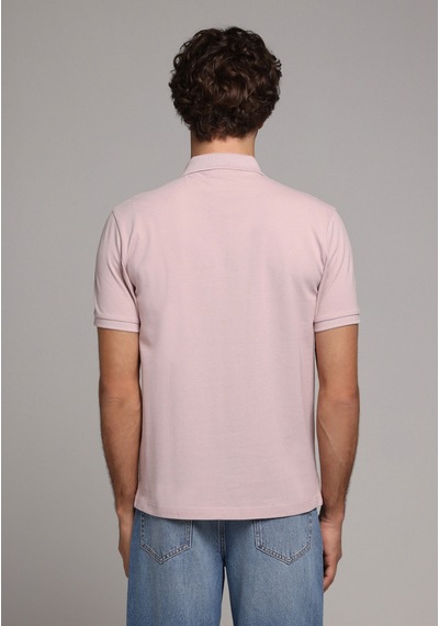 Colins Regular Fit Polo Yaka Düz Erkek Pembe Kısa Kol Tişört Cl1073960 Q1.v2 Plı Pembe
