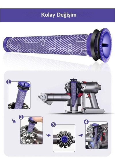 Dyson V6 V7 V8 Uyumlu Dc58, Dc59, Dc6, Dc74 İle Ön Filtre 2'li