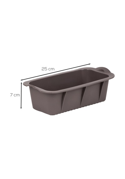 Porsima 30003 Silikon Ekmek Kalıbı Dikdörtgen Kek Kalıbı Antrasit 7 25cm