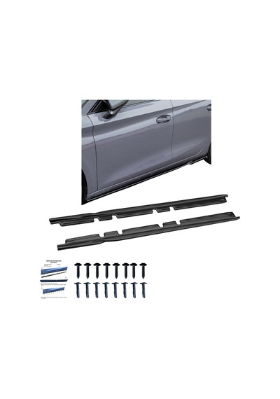Cupra Leon 2020+ Piano Black Marşpiyel Seti Yan Etek / Side Skirt Kaplama Parlak Siyah