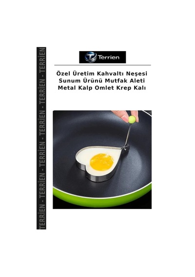Özel Üretim Kahvaltı Neşesi Sunum Ürünü Mutfak Aleti Metal Kalp Omlet Krep Kalı Diğer