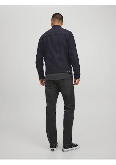 Jack & Jones Erkek Rocky Deri Ceket Lacivert - Siyah