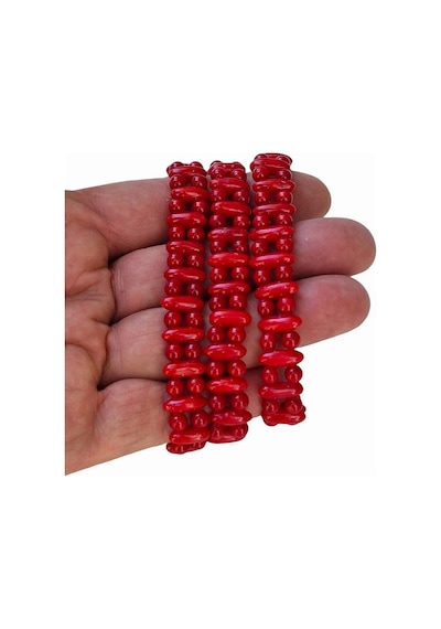 Çift Sıralı Mercan Bileklik 320-2 Kırmızı