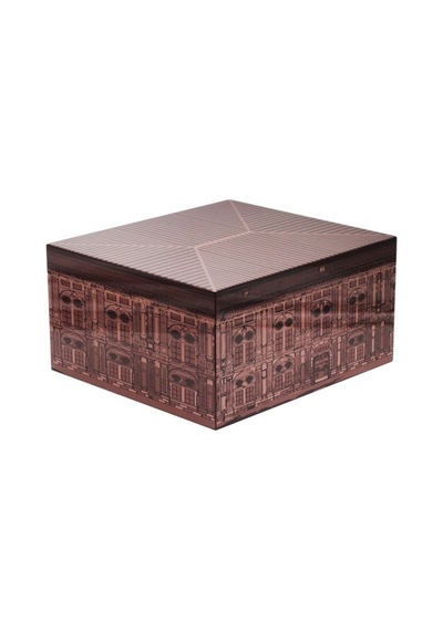 Lafuli Kahverengi Tek Katlı Desenli Humidor Puro Kutusu Rd09