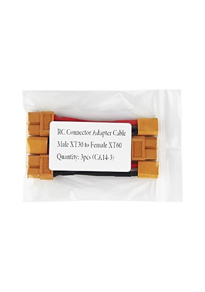 3 Adet Erkek Xt-30 Kadın Xt-60 Fiş Adaptörü Xt30 Xt60 Fpv 16awg 1.96 İnç Kablo 3'lü Paket