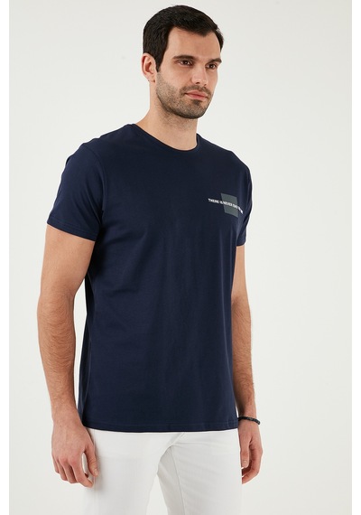 Buratti Bisiklet Yaka Pamuklu Slim Fit Erkek T Shirt 541There Lacivert