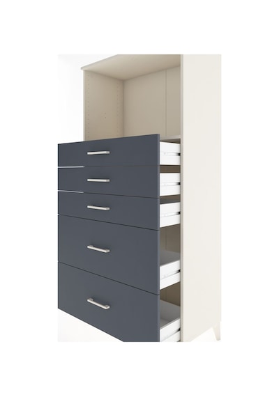 Hyperion Dolap Tek Raflı 5 Çekmeceli 88x44x182 Aytaşı-antrasit Aytaşı