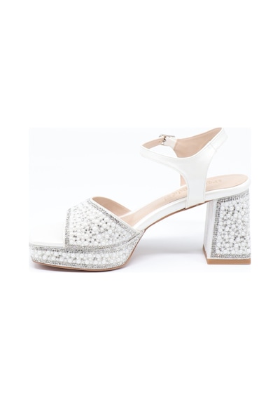 Nesil Shoes Carel 109 Sedef Taşlı Platform Kadın Sandalet