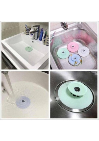 Lavabo Tıpası Ve Süzgeç Silikon Lavabo Süzgeci Tıkanma Önleyici Silikon Siyah Diğer