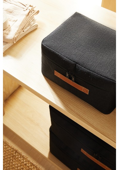 Ocean Home Textile 4'lü Siyah Renk Jüt Hurç Set 2 Adet 30 X 22 X 18 / 2 Adet 52 X 28 X 21 Cm Siyah