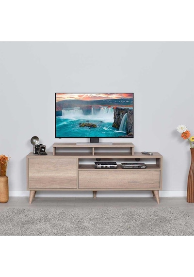 Retro Wide Kapaklı Çekmeceli Tv Sehpası - Tori