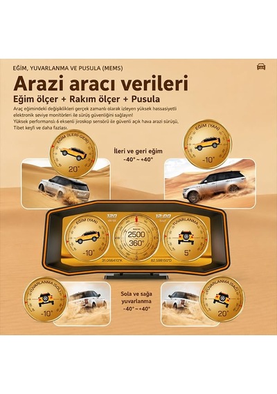 P4 Obd2 + Gps Head Up Display Hud, Dijital Hız Göstergesi, Sıyah