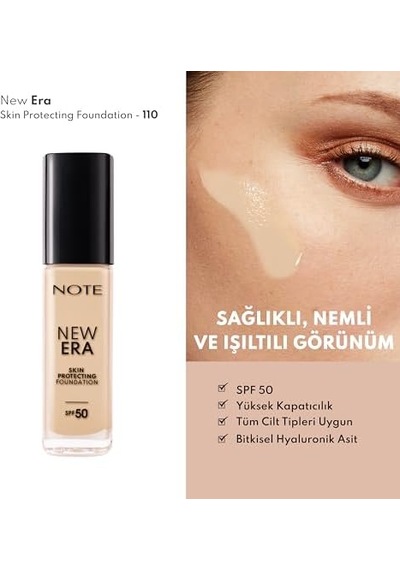 New Era Skin Protecting 110 Soft Ivory Nemlendirici Etkili Spf 50 Hyaluronik Asitli Fondöten 0