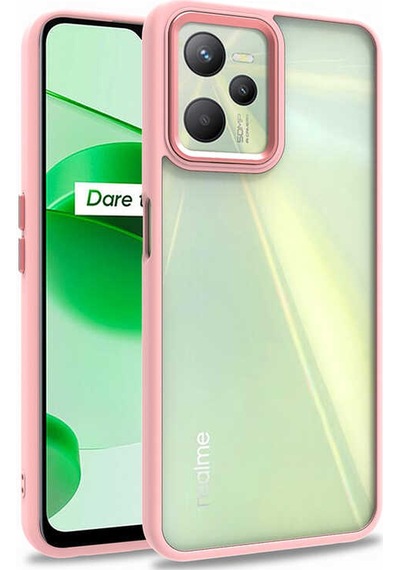 Realme C35 Kılıf Zore Flora Kapak Rose Gold