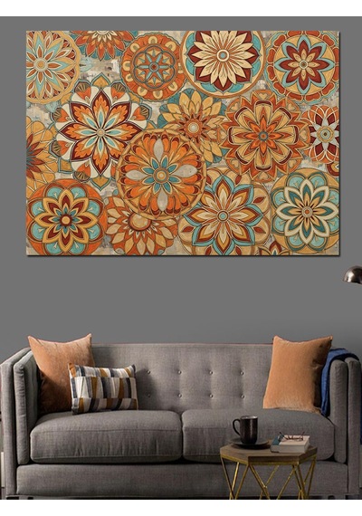 Mandala Desenli Duvar Kağıdı Dekoratif Kanvas - Mdf Ahşap Tablo