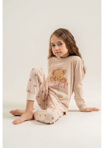 Rolypoly Kız Çocuk Let Me Sleep Please Pembe Uzun Kol Pijama Takım Rp3915-c-v1 Rp3915-c-v1