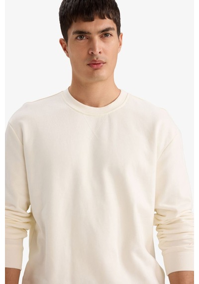 Defacto %100 Pamuk Basic Sweatshirt E8339ax26sper100 Ekru-er100