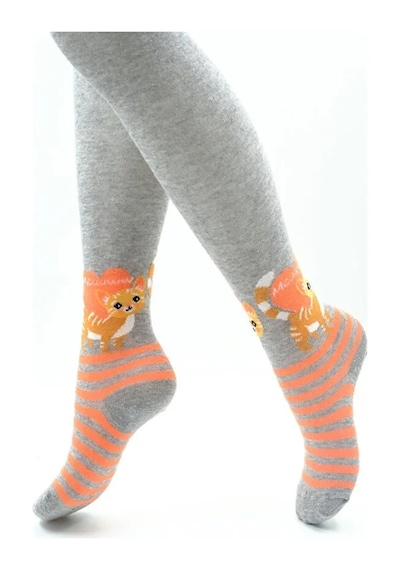 Veraye Socks Kız Külotlu Çorap Kedi Baykuş Ve Kalp Desen Pamuklu Penye 3'lü Krem-pembe-gri Veraye Socks Kız Külotlu Çorap Kedi Baykuş Ve Kalp Desen Pamuklu Penye 3'lü Krem-pembe-gri