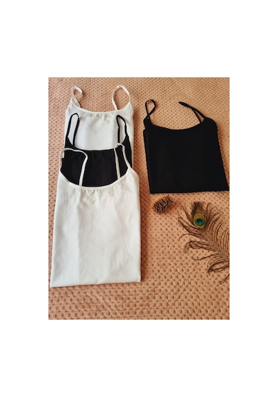 Demirsa Boutique Kadın İp Askılı Likralı 2 Adet Siyah - 2 Adet Beyaz Penye Atlet Siyah-beyaz2 Demirsa Boutique Kadın İp Askılı Likralı 2 Adet Siyah - 2 Adet Beyaz Penye Atlet Siyah-beyaz2