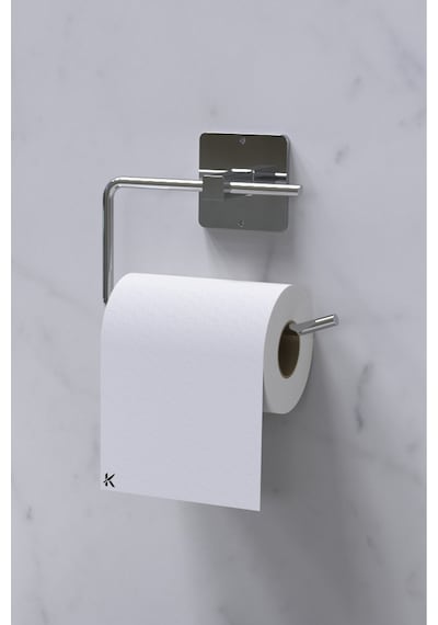 Karteya Yapışkanlı Gümüş Tuvalet Kağıdı Tutacağı/tuvalet Wc Kağıtlık Gümüş