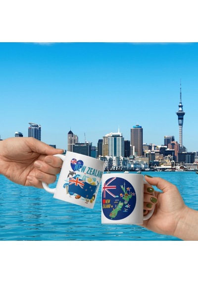 Yeni Zelanda Kupa Bardak 2 Adet Seyahat Hatıra New Zeland Mug