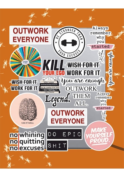 Motivasyon Sticker Seti Laptop Ajanda Pc Tablet Telefon Defter Etiket Bullet Journal Diğer