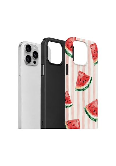 Apple iPhone Uyumlu 12 Pro Max Vorian Çift Katmanlı Kılıf Watermelon Blush Stripe
