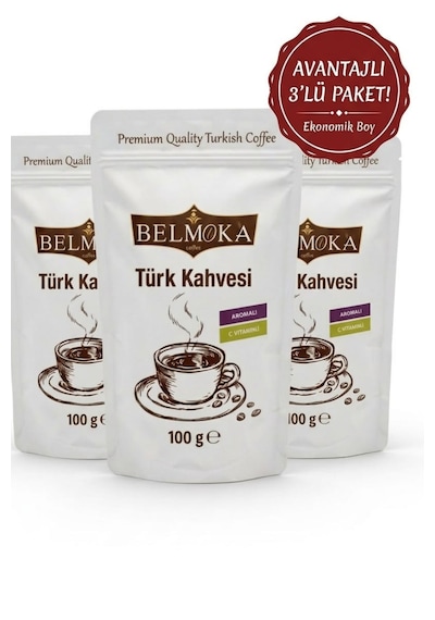 Aronya Ve C Vitamini Katkılı Türk Kahvesi 3'lü Avantaj Paketi 3 100 Gr Türk Kahvesi