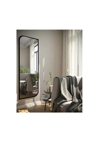 Tr Siyah Çapraz Oval Dekoratif Boy Duvar Aynası,siyah 40x120 Diğer