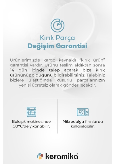 Keramika Beyaz Ege Servis Tabağı 26 Cm 6 Adet 006 Beyaz