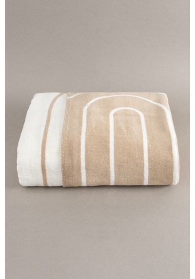 Twin Battaniye Soft Pamuklu Çift Kişilik Battaniye Kahve Krem 200 X 220 5028a Kahve Krem