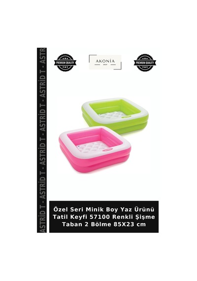 Özel Seri Minik Boy Yaz Ürünü Tatil Keyfi 57100 Renkli Şişme Taban 2 Bölme 85x23 Cm Çok Renkli