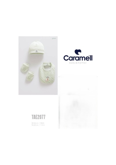 Caramell My Baby Kumsal 4lü Takım Aksesuar Eldiven Önlük Bere Good Baby 2077 Yeşil Yeşil