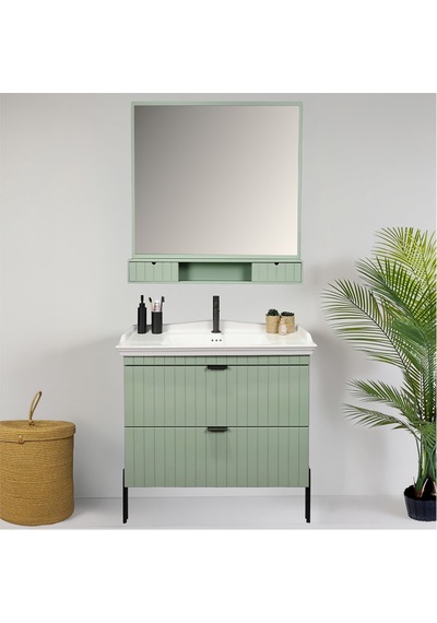 Kobos Noble 80 Cm Banyo Dolabı Seti Mint Yeşil Kobos Noble 80 Cm Banyo Dolabı Seti Mint Yeşil