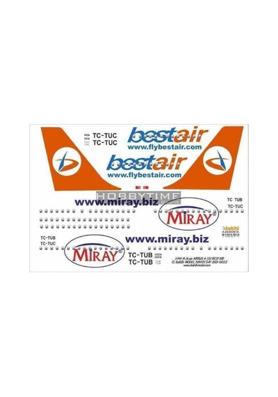 Babibi Dat01052 1/144 Ölçek, Best Air, Airbus A321, Dekal Çıkartma