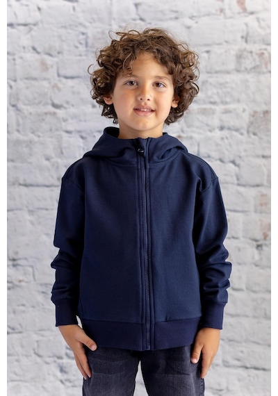 Zeyland Unisex Çocuk Basic Kapüşonlu Ceket - Lacivert Lacivert