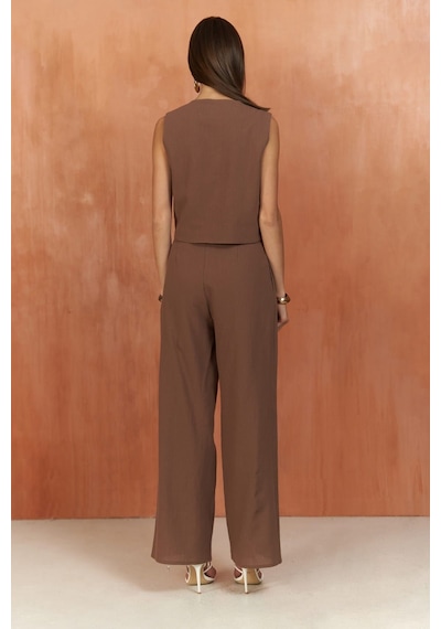 Mai Collection Mai Studios Co. Montana Kahve Yelek Pantolon Takım Kahve