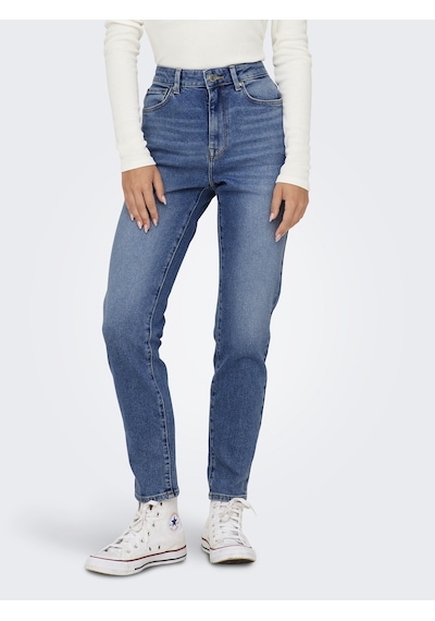 Only Bayan Düz Kesim Yüksek Bel Kot Pantolon 15283925 Mavi