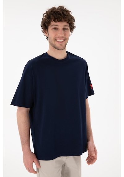 U.S. Polo Assn. Erkek Oversize Fit Bisiklet Yaka Lacivert Tişört 50305859-VR033