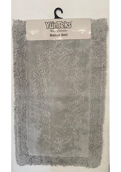 Pamuk Makarna Tufting 2'li Klozet Takımı , Banyo Seti , Damask, V