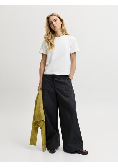 Jack & Jones Kadin Box Fit Bisiklet Yaka Tisört - Sophia - 12297887 Cloud Dancer