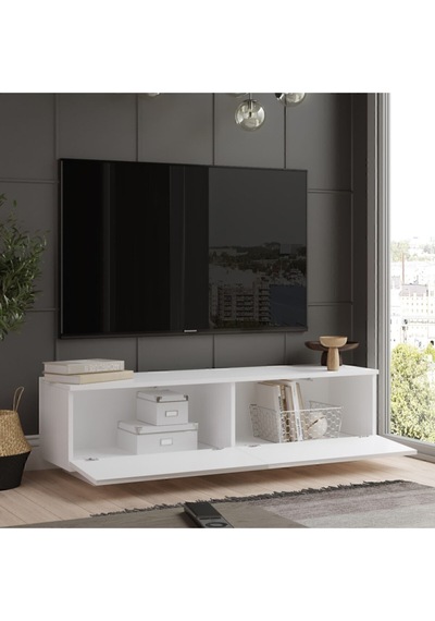 Vilinda Tv Ünitesi Tv Sehpası 140cm Vıl1-w Beyaz Beyaz