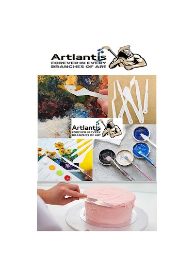 Godeli Plastik Resim Paleti 5 Li Plastik Spatula Resim Fırçası 1 Paket Ressam Paketi Sanatsal Esnek Plastik Palet Bıçağı