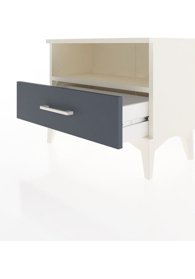 Arges Komodin Tek Raflı Tek Çekmeceli 60x30x48 Aytaşı-antrasit Aytaşı
