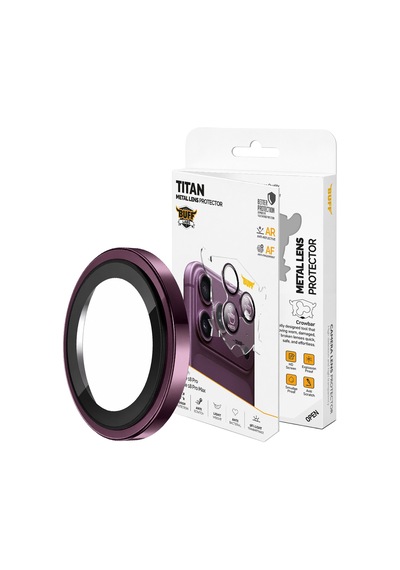 Buff Apple iPhone Uyumlu 18 Pro / 18 Pro Max Titan Metal Kamera Lens Koruyucu Dark Cherry Kiraz