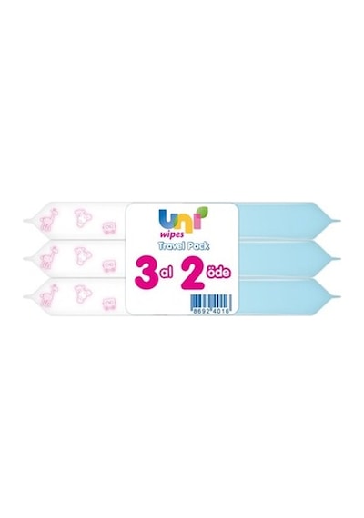 Uni Wipes Travel Pack 3'Lü Islak Havlu