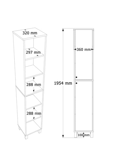 Robin Home Alaska Çok Amaçlı Dolap Mutfak Kiler Banyo Dolabı 195cm Sepet-beyaz Beyaz