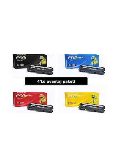 Tn-210 / Brother Hl-3070cw İçin 4 Renk Uyumlu Toner Set